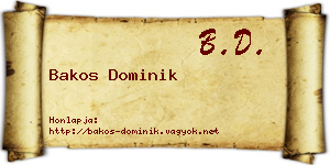 Bakos Dominik névjegykártya